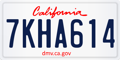 CA license plate 7KHA614