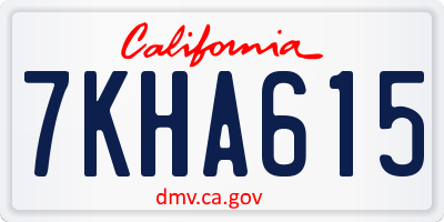 CA license plate 7KHA615