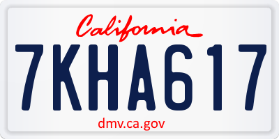 CA license plate 7KHA617