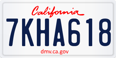 CA license plate 7KHA618