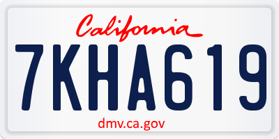 CA license plate 7KHA619