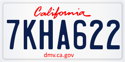 CA license plate 7KHA622