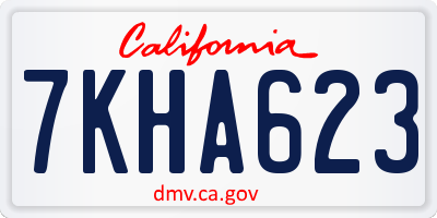 CA license plate 7KHA623