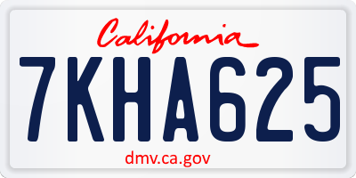 CA license plate 7KHA625