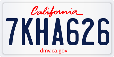 CA license plate 7KHA626