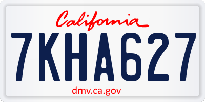 CA license plate 7KHA627