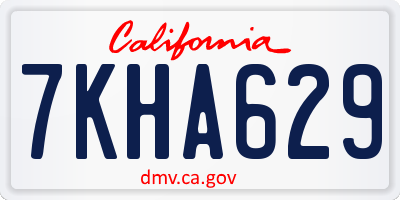 CA license plate 7KHA629