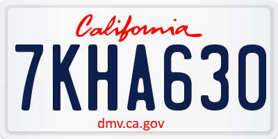 CA license plate 7KHA630