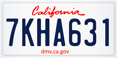 CA license plate 7KHA631