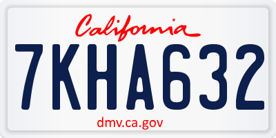 CA license plate 7KHA632