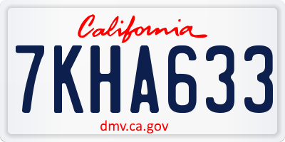CA license plate 7KHA633