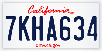 CA license plate 7KHA634
