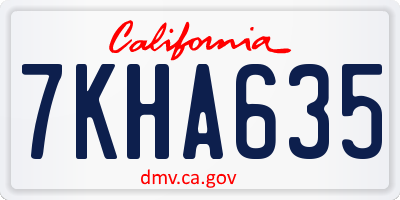 CA license plate 7KHA635