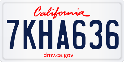 CA license plate 7KHA636