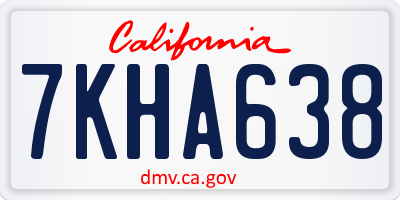 CA license plate 7KHA638
