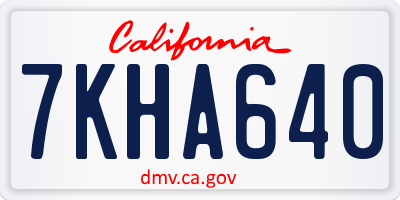 CA license plate 7KHA640