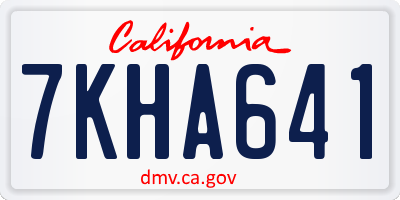 CA license plate 7KHA641