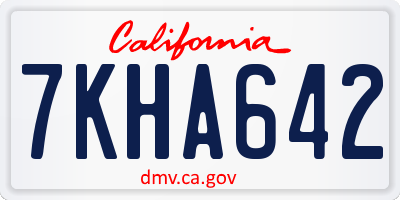 CA license plate 7KHA642