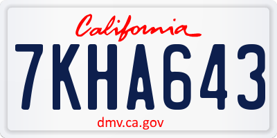 CA license plate 7KHA643