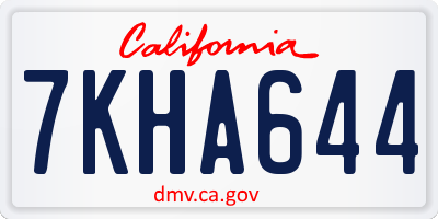 CA license plate 7KHA644