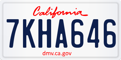 CA license plate 7KHA646