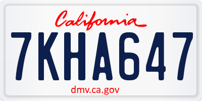 CA license plate 7KHA647
