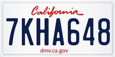 CA license plate 7KHA648