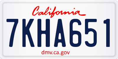 CA license plate 7KHA651