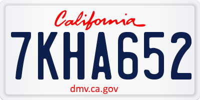 CA license plate 7KHA652