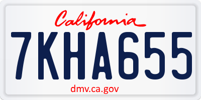 CA license plate 7KHA655