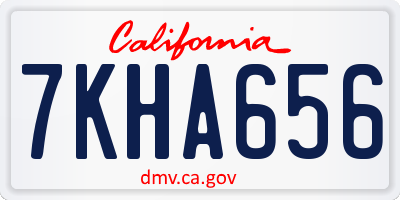 CA license plate 7KHA656