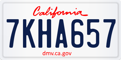 CA license plate 7KHA657