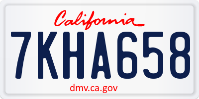 CA license plate 7KHA658