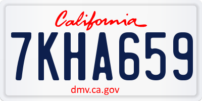 CA license plate 7KHA659