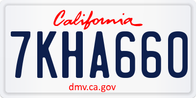 CA license plate 7KHA660