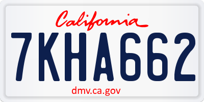 CA license plate 7KHA662