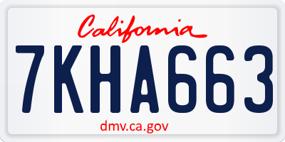 CA license plate 7KHA663