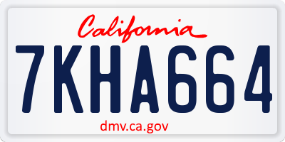 CA license plate 7KHA664