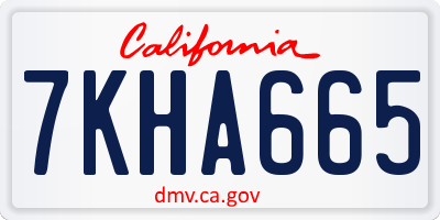CA license plate 7KHA665