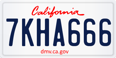 CA license plate 7KHA666