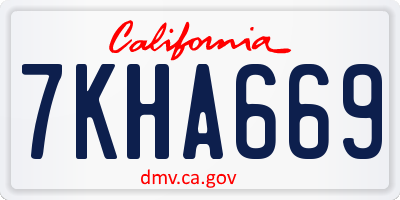 CA license plate 7KHA669
