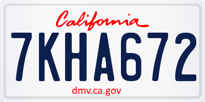 CA license plate 7KHA672