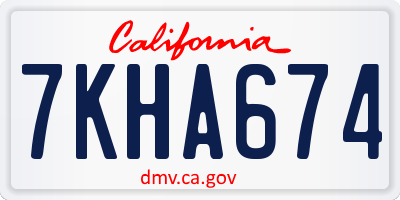 CA license plate 7KHA674