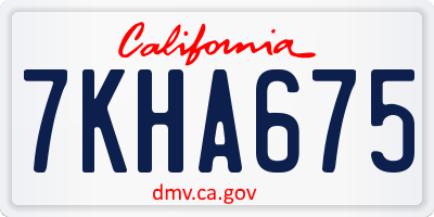 CA license plate 7KHA675