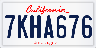 CA license plate 7KHA676