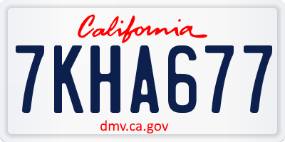 CA license plate 7KHA677