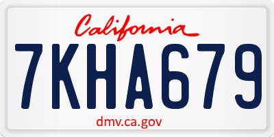 CA license plate 7KHA679