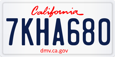 CA license plate 7KHA680