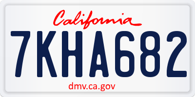 CA license plate 7KHA682