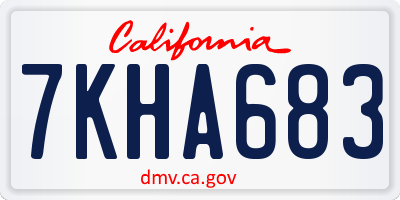 CA license plate 7KHA683